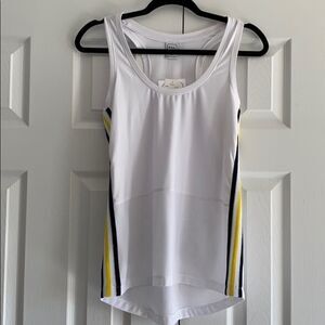 Nylora White Partial Mesh Tank Top w. Side Stripes - Multiple Sizes